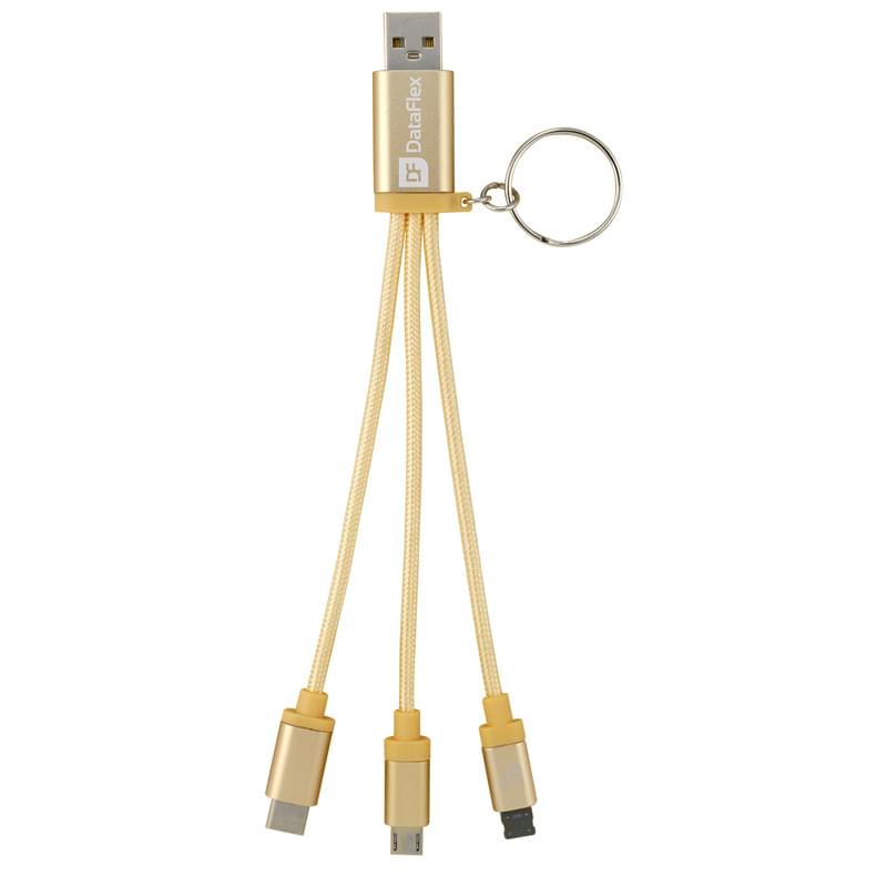 Metallic 3-in-1 Keychain Cable 
