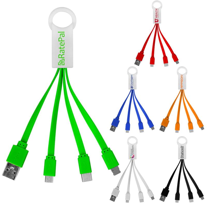 3-In-1 Noodle Charging Cable with Type C USB