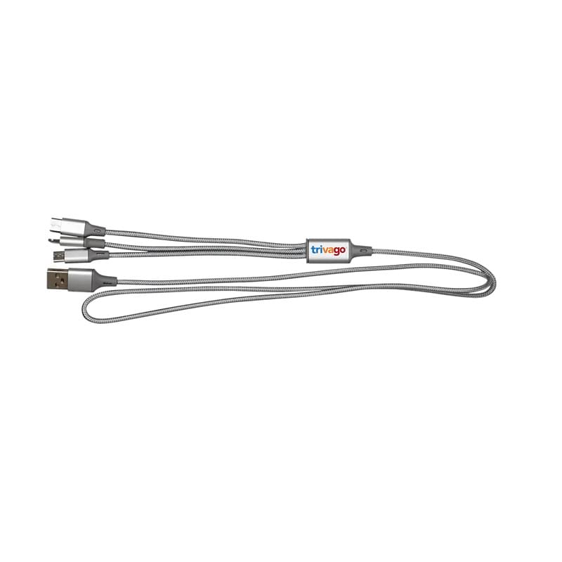 3’ Metallic 3-in-1 Cable with Type C USB