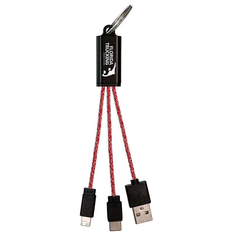 Ridge 3-in-1 Charging Cable Keychain