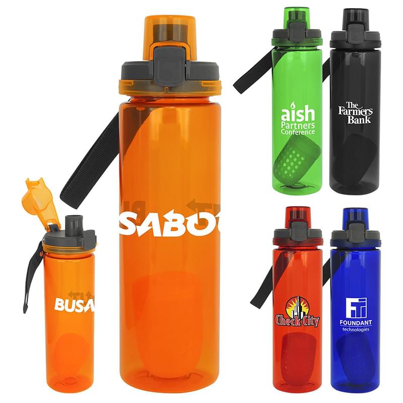 Locking Lid 24 oz. Colorful Bottle with Floating Infuser