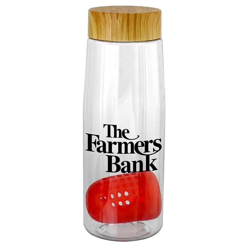 Bamboo 25 oz. Clear Contour Bottle with Floating Infuser