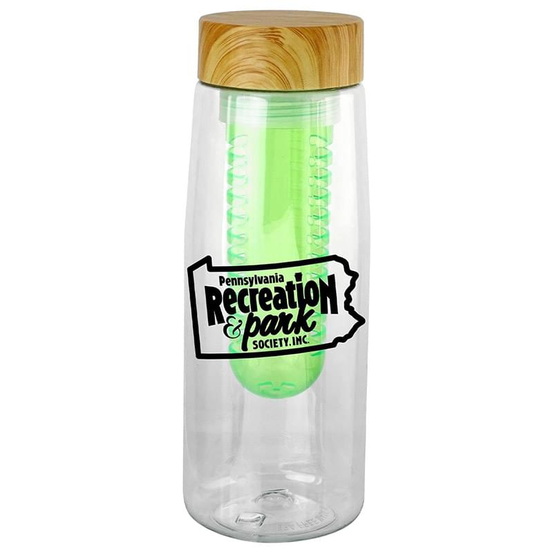 Bamboo 25 oz, Clear Contour Bottle with Fruit Infuser
