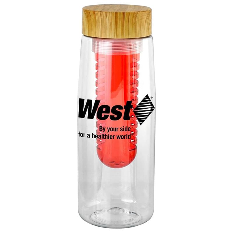 Bamboo 25 oz, Clear Contour Bottle with Fruit Infuser