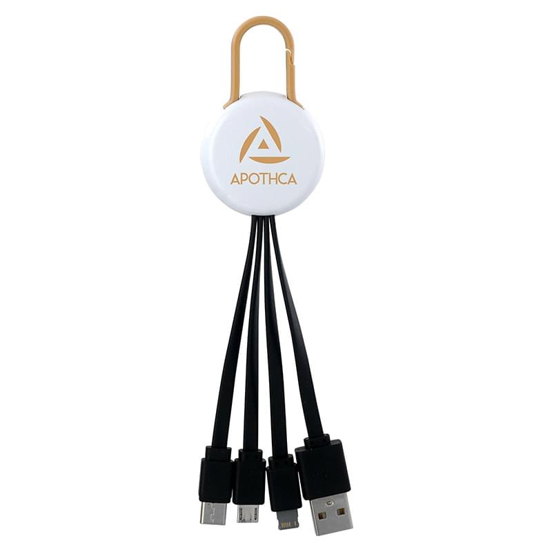 White Colorful Clip 3 in 1 Charging Cable