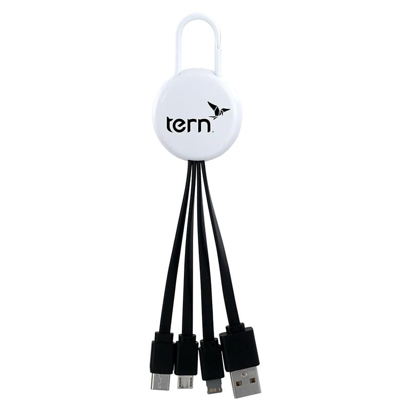 White Colorful Clip 3 in 1 Charging Cable