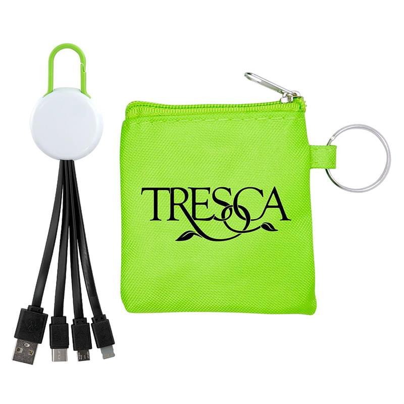 White Colorful Clip Cable Pouch Set