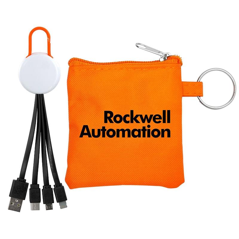 White Colorful Clip Cable Pouch Set