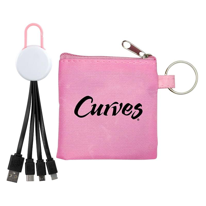 White Colorful Clip Cable Pouch Set