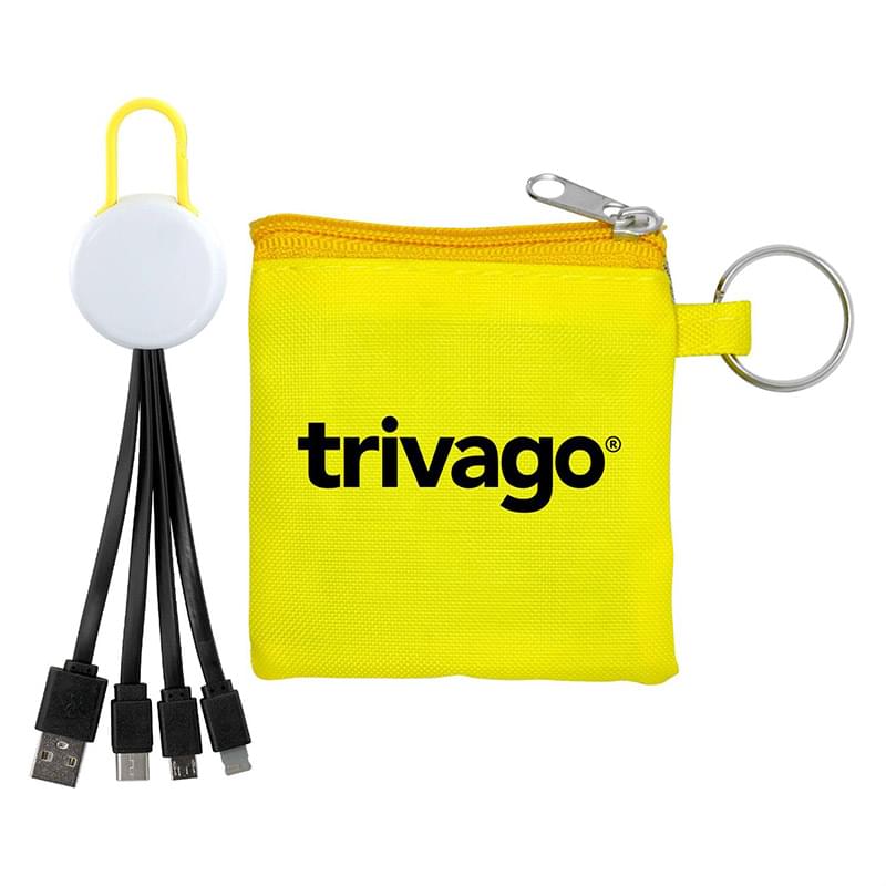 White Colorful Clip Cable Pouch Set