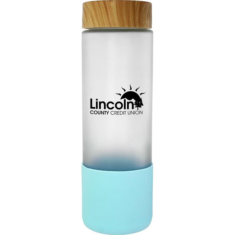 Bamboo Pattern 22 oz. Frosted Glass Grip Bottle