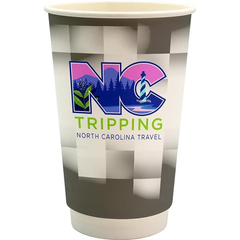 16 oz. Full Color Shaded Checkers Paper Cup