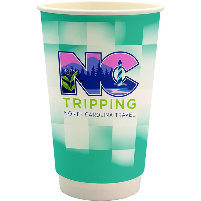 16 oz. Full Color Shaded Checkers Paper Cup