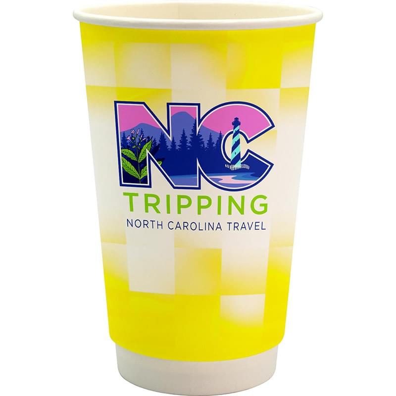 16 oz. Full Color Shaded Checkers Paper Cup