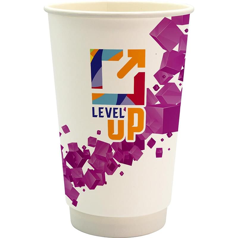 16 oz. Full Color Floating Cube Paper Cup