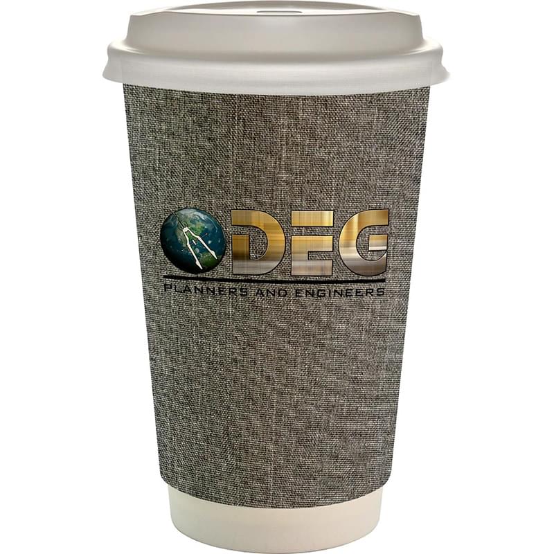 16 oz. Full Color Ridge Paper Cup With Lid