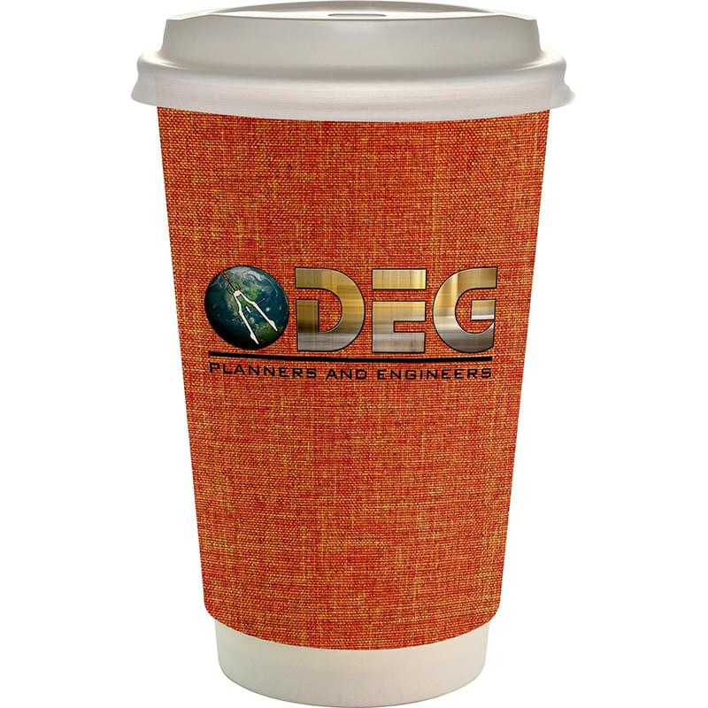 16 oz. Full Color Ridge Paper Cup With Lid