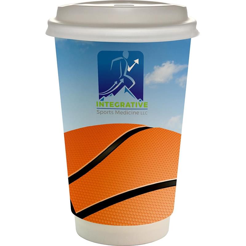 16 oz. Full Color Sporty Paper Cup With Lid