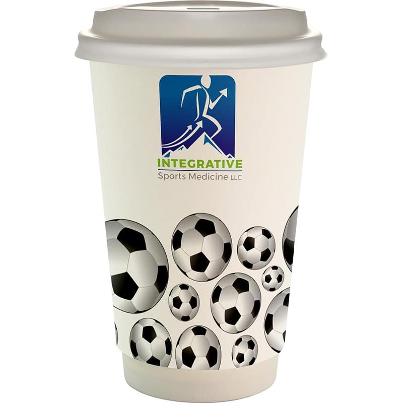 16 oz. Full Color Sporty Paper Cup With Lid