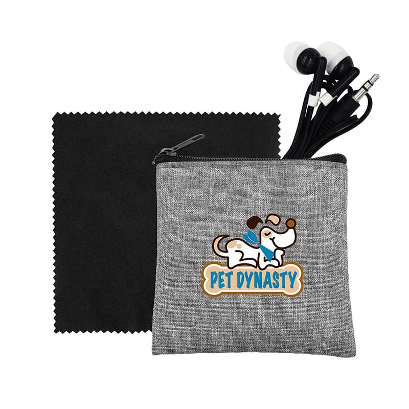 Recycled Ear Bud & Cloth Set