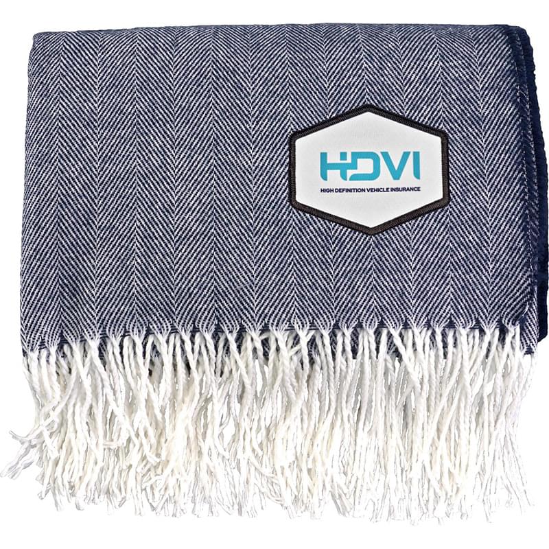 Fringed Emblem Throw Blanket