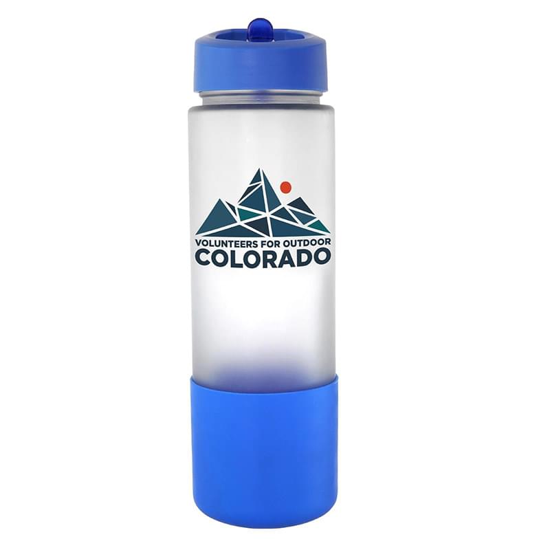 Pop Up 22 oz. Full Color Frosted Glass Grip Bottle