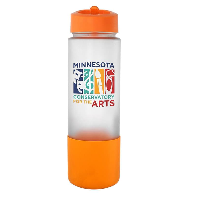 Pop Up 22 oz. Full Color Frosted Glass Grip Bottle