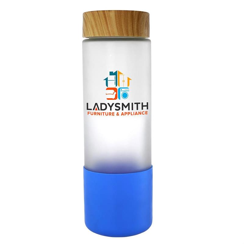Bamboo Pattern 22 oz. Full Color Frosted Glass Grip Bottle
