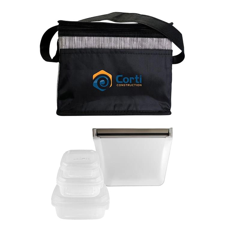 Black Graph Portion Control Reusable Lunch Set