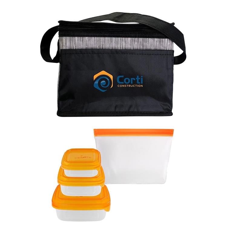 Black Graph Portion Control Reusable Lunch Set