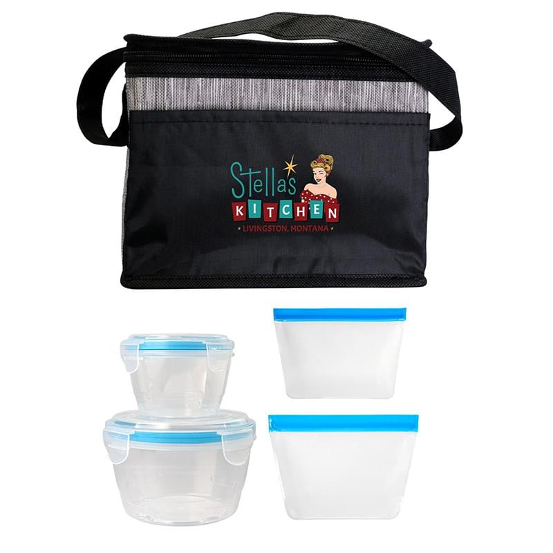 Black Graph Nested Bagged Lunch Set
