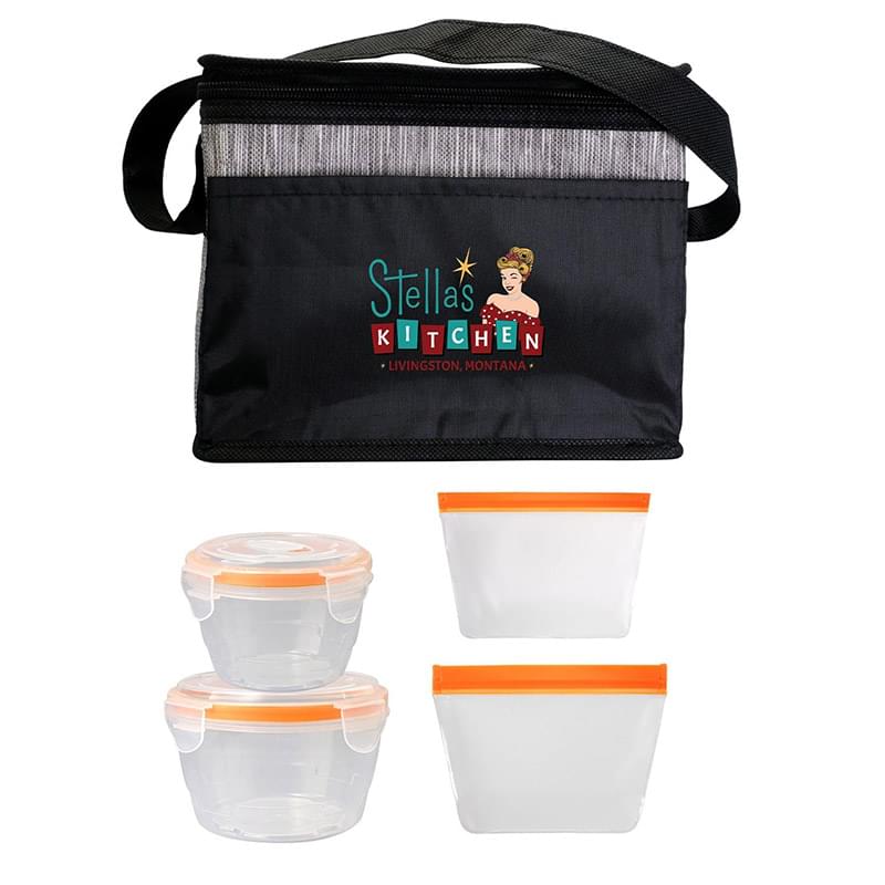 Black Graph Nested Bagged Lunch Set