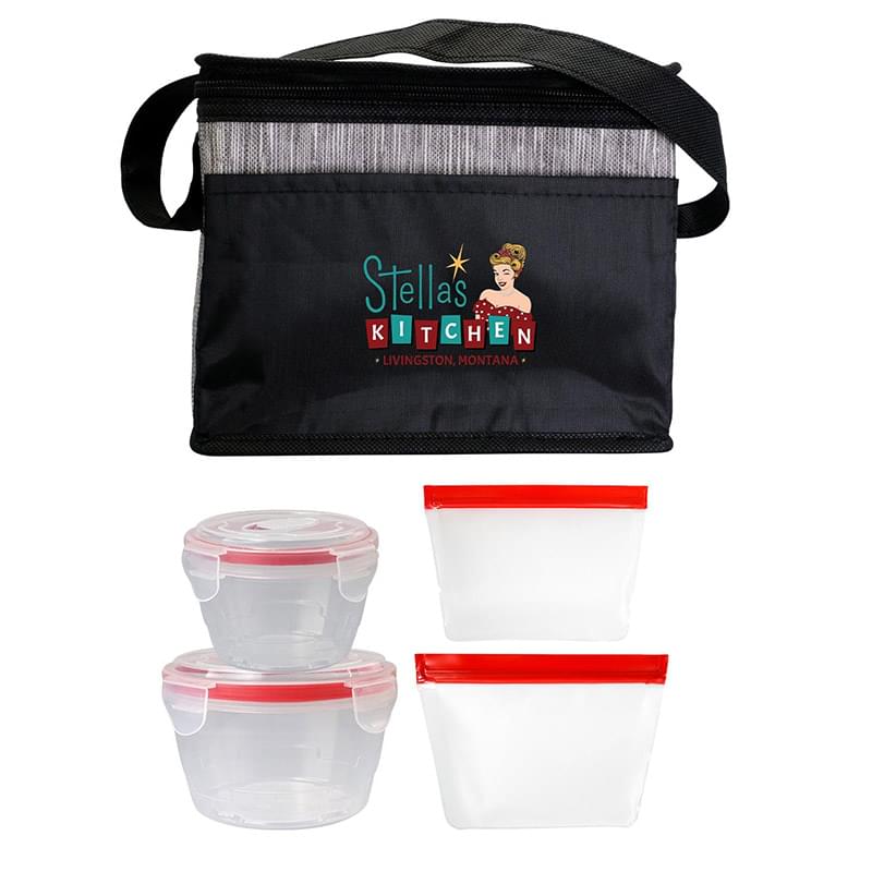 Black Graph Nested Bagged Lunch Set