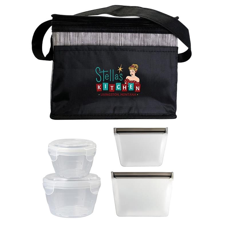 Black Graph Nested Bagged Lunch Set
