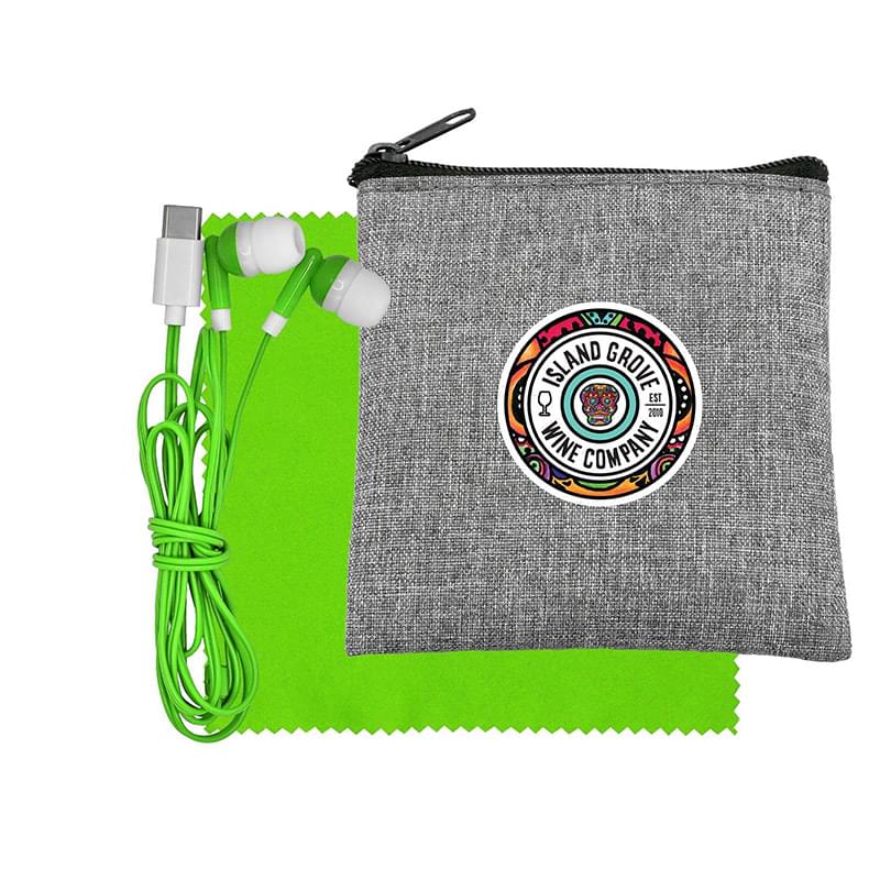 Recycled Cloth & Colorful Type C Ear Buds