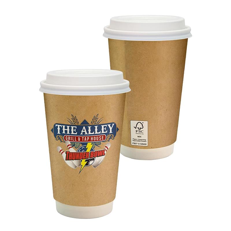 16 oz. Full Color Dusky Paper Cup with Lid