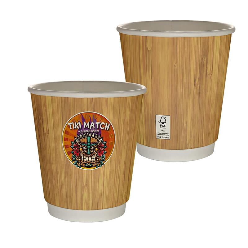 10 oz. Full Color Bamboo Pattern Insulated Paper Cup