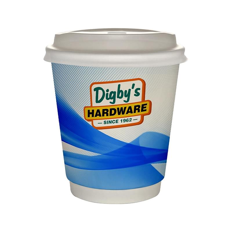 10 oz. Full Color Groovy Insulated Paper Cup With Lid