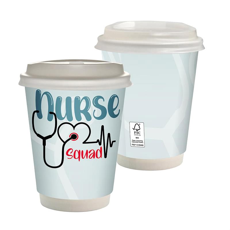 12 oz. Healthcare Full Color Paper Cup with Lid