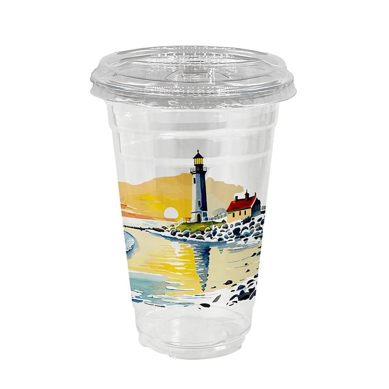 20 oz. Full Color Plastic Cup With Sip Top