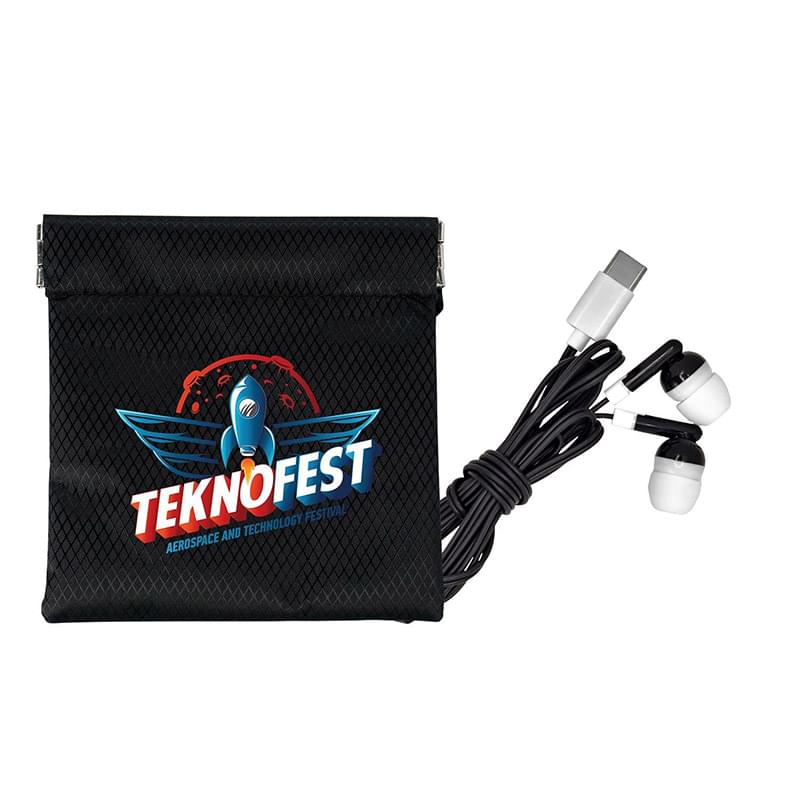 Colorful Type C Ear Bud Pop Up Pouch