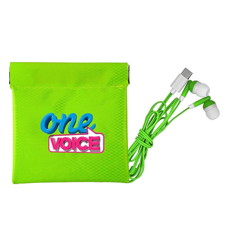 Colorful Type C Ear Bud Pop Up Pouch