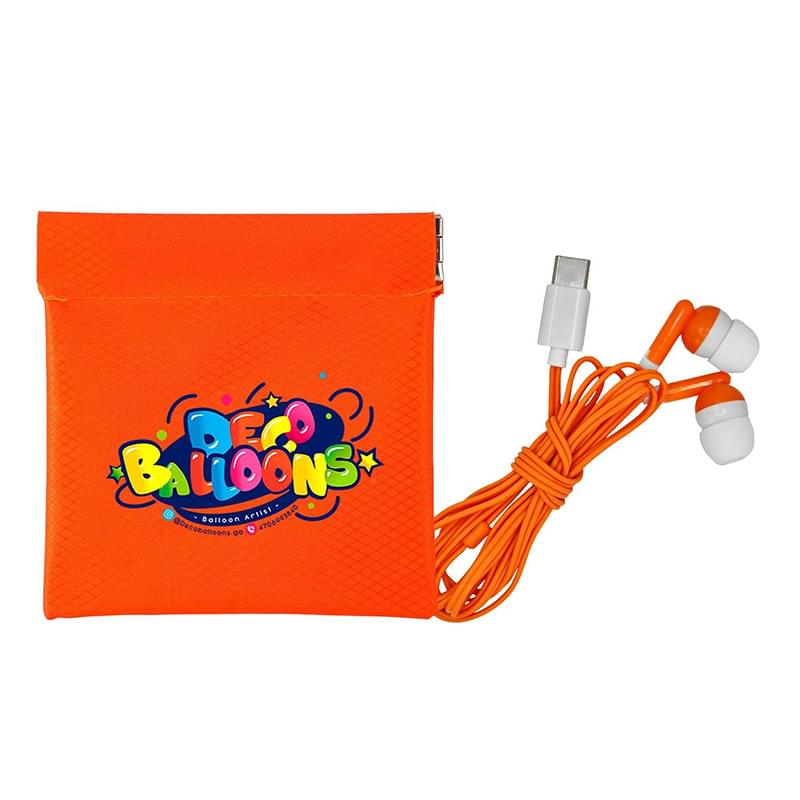 Colorful Type C Ear Bud Pop Up Pouch