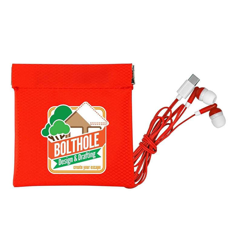 Colorful Type C Ear Bud Pop Up Pouch