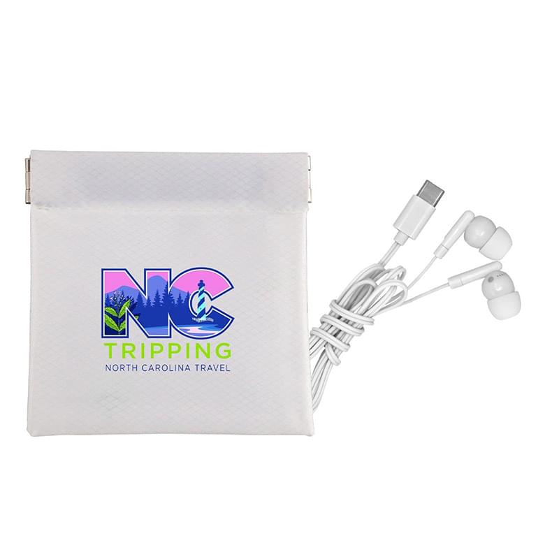 Colorful Type C Ear Bud Pop Up Pouch