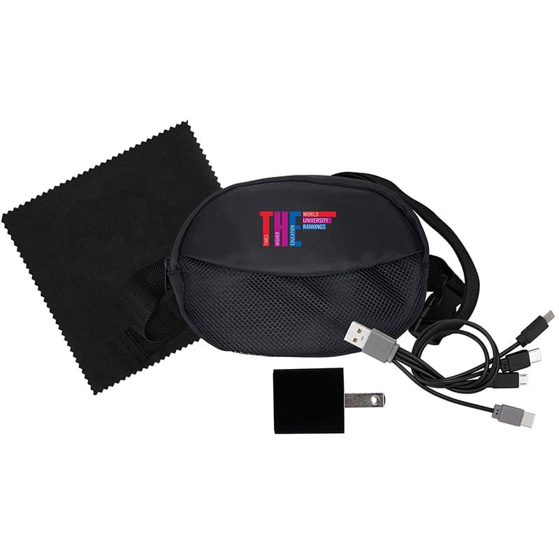Sporty Charger, Cable and Cloth Travel Set