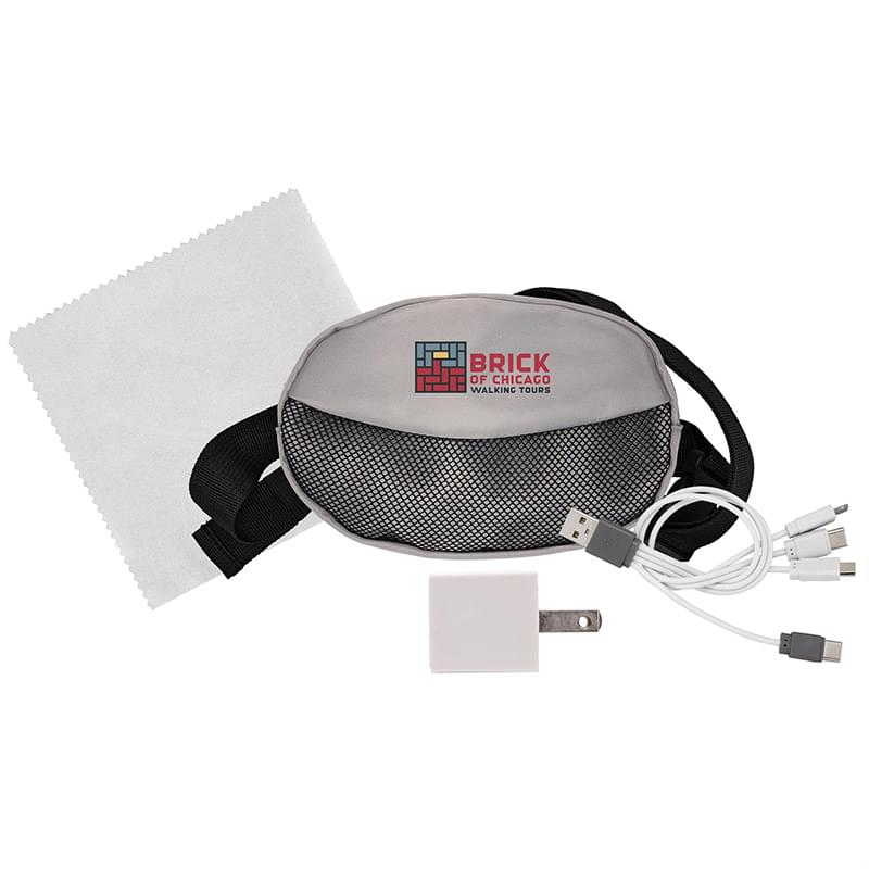 Sporty Charger, Cable and Cloth Travel Set
