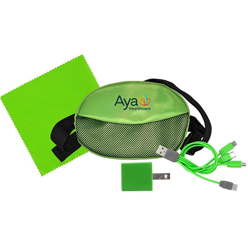 Sporty Charger, Cable and Cloth Travel Set