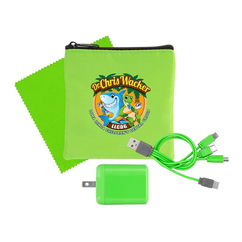 RPET Fast Charger, Cable & Cloth Kit