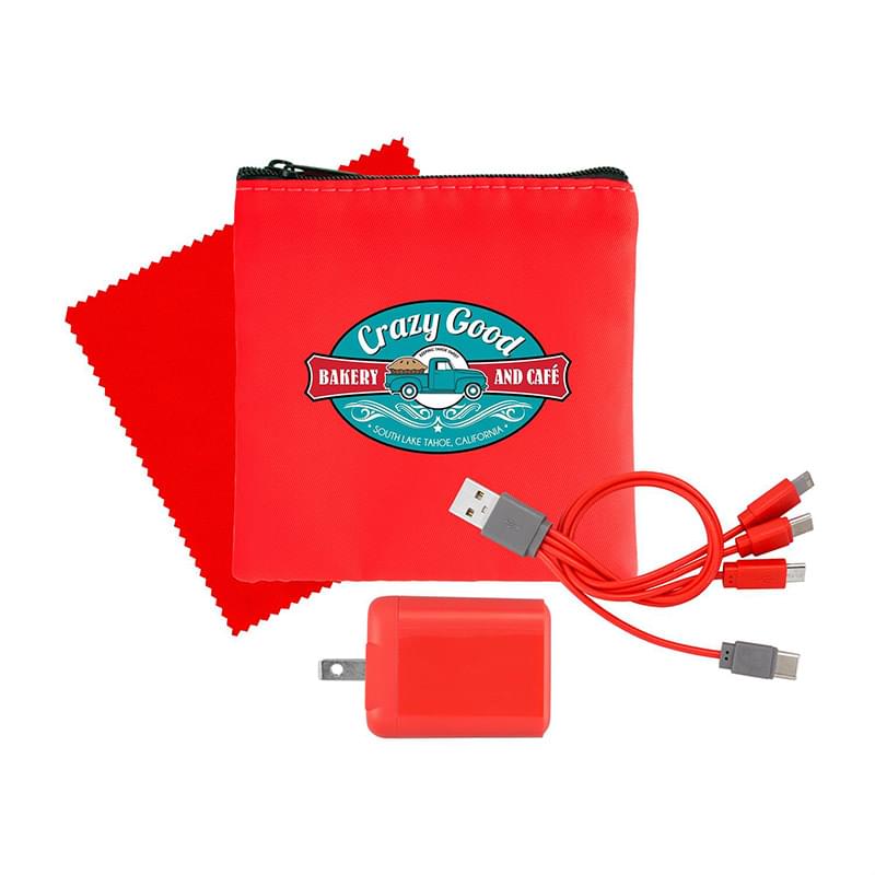 RPET Fast Charger, Cable & Cloth Kit